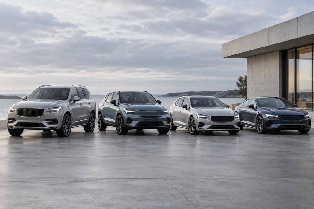 مدل‌های ولوو سواری XC90، XC60، V40 و C70